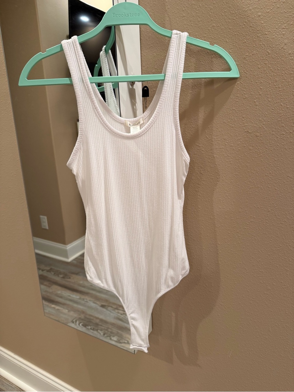 Bozzolo White Ribbed Tank Bodysuit